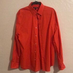 Men's Orange Button-Up Shirt Express 1MX